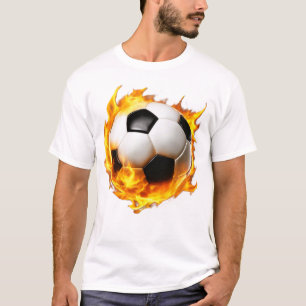Camiseta Bola De Futebol Em Fogo Design Incrível