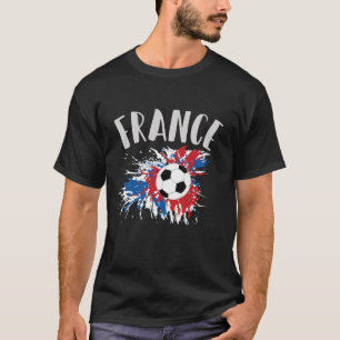 Camiseta Bola de Futebol Grunge da Bandeira da França