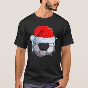Camiseta Bola De Futebol Natal Do Xmas Em Santa Claus