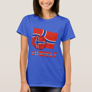 Camiseta Bola de Futebol Norueguesa e Bandeira