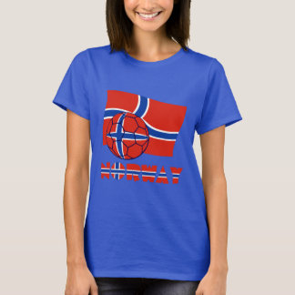 Camiseta Bola de Futebol Norueguesa e Bandeira