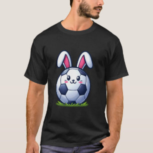 Camiseta Bola de Futebol Orelhas de Coelho Páscoa Futebol F