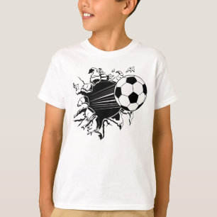 Camiseta Bola de futebol que rebenta para fora