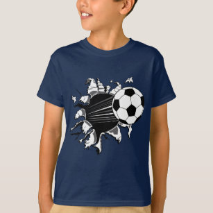 Camiseta Bola de futebol que rebenta para fora