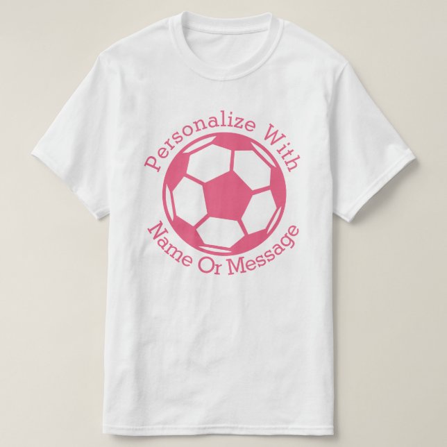 Camiseta Bola de Futebol Rosa PERSONALIZADA (Frente do Design)