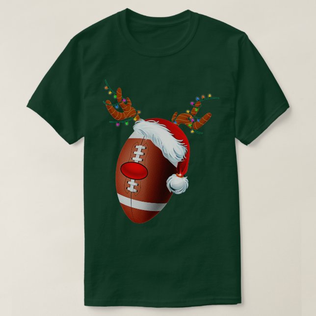 Camiseta Bola de Futebol Santa Hat Reindeer Xmas Bo (Frente do Design)