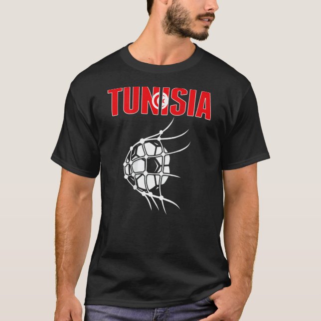 Camiseta Bola De Futebol Tunísia De Apoio Líquido À Tunísia (Frente)