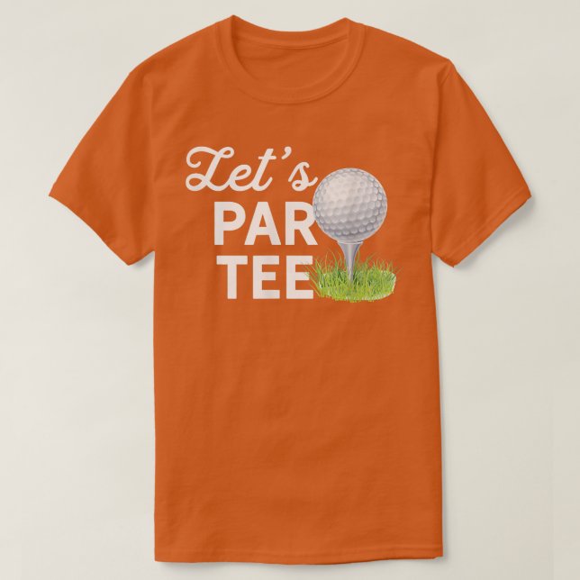 Camiseta Bola De Golfe Do Par De vamos Com Tiro Engraçado D (Frente do Design)