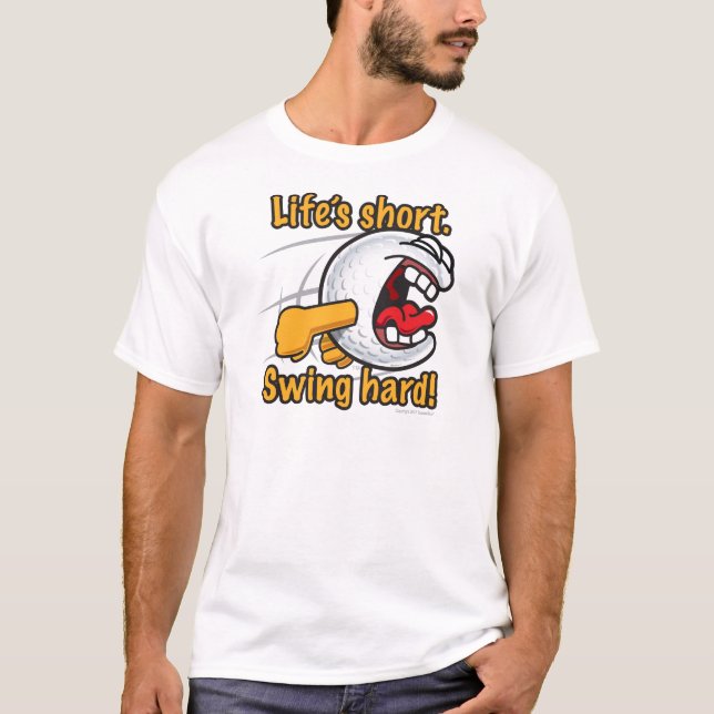 Camiseta Bola de golfe engraçada dura dos desenhos animados (Frente)