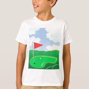 Camiseta Bola de Golfe no Tee com Taco de Driver
