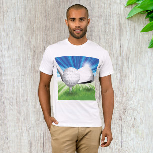 Camiseta Bola de Golfe no Tee com Taco de Driver