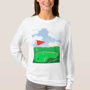 Camiseta Bola de Golfe no Tee com Taco de Saída