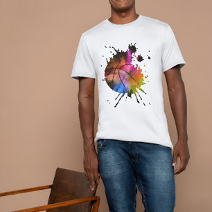Camiseta bola de grafite de basquete Silhout