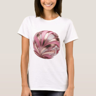 Camiseta Bola de Metal Prateado Artístico ROSA E Dourado
