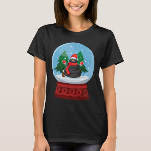 Camiseta Bola de Neve de Natal de Hóquei no Gelo Boneco de