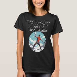 Camiseta Bola de Neve Maluca na Estação de Inverno para Sno