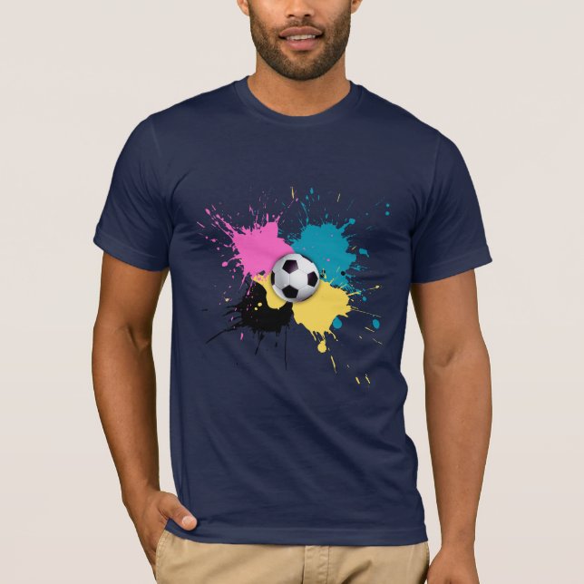 Camiseta Bola de pés com mancha de tinta. (Frente)