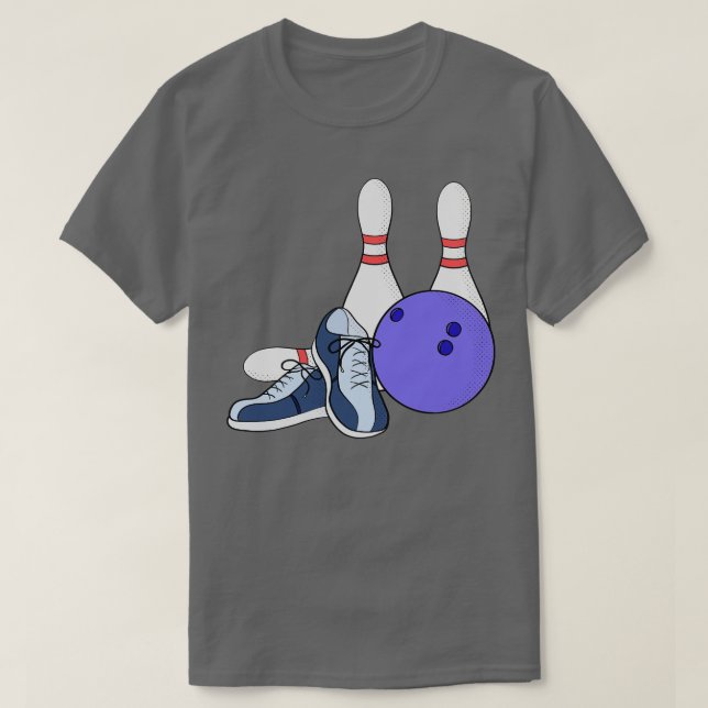 Camiseta Bola de pinos e calçados para boliches (Frente do Design)