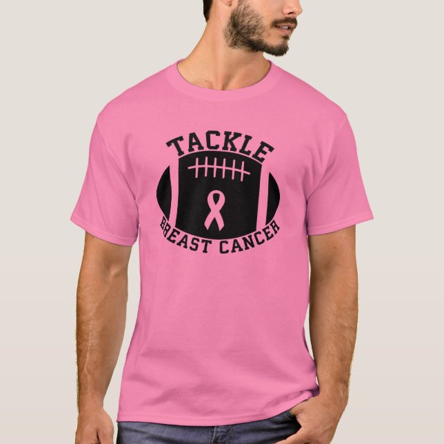 Camiseta Bola de plástico rosa, consciência do cancer de ma (Frente)