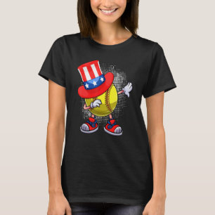 Camiseta Bola de Softball e Tio Sam Hat Americano 4º