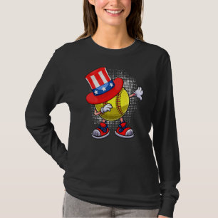 Camiseta Bola de Softball e Tio Sam Hat Americano 4º