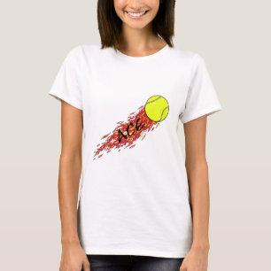 Camiseta bola de tênis ace em chamas fogo