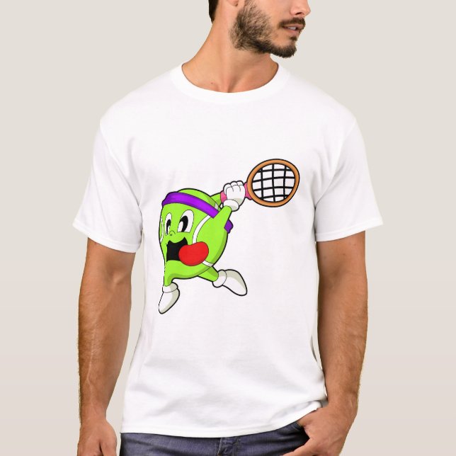 Camiseta bola de tênis com suporte de Tênis (Frente)