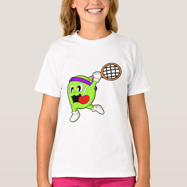 Camiseta bola de tênis com suporte de Tênis (Frente)