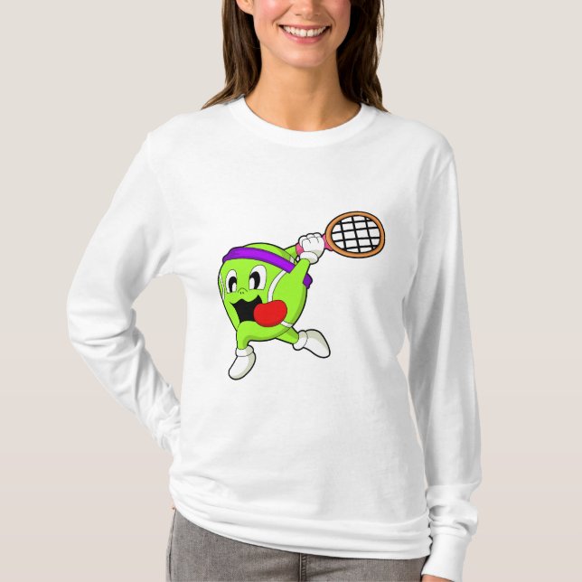 Camiseta bola de tênis com suporte de Tênis (Frente)