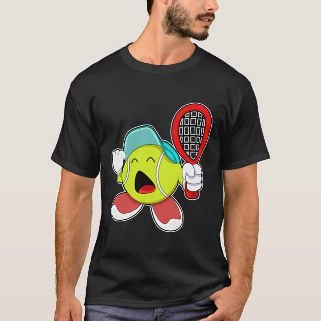 Camiseta bola de tênis com suporte de Tênis (Frente)