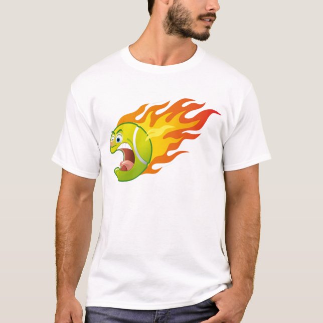 Camiseta Bola de tênis flamejante (Frente)
