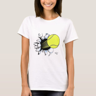 Camiseta bola de tênis rasgando