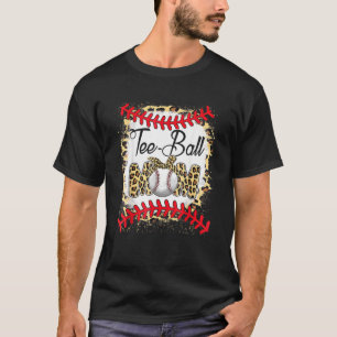 Camiseta Bola de Teto Engraçada Mãe Baseball Leopard Lenhad