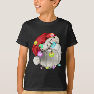 Camiseta Bola de Voleibol com Crianças de Natal do Papai No