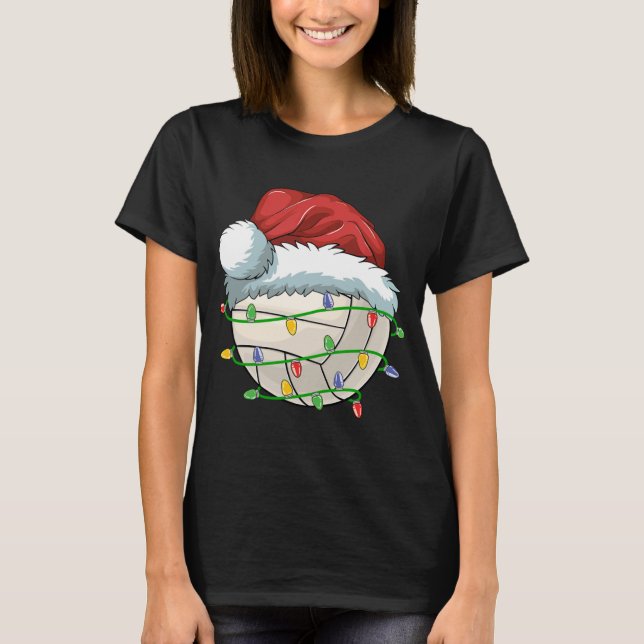 Camiseta Bola de Voleibol de Natal Santa Hemorragia Ligeira (Frente)
