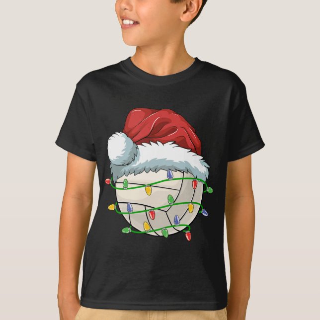 Camiseta Bola de Voleibol de Natal Santa Hemorragia Ligeira (Frente)