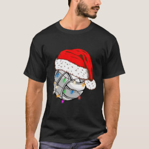 Camiseta Bola de Voleibol Santa Hat Esportes Engraçados Xm