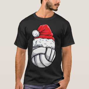 Camiseta Bola de Voleibol Santa Hat Esportes Engraçados Xm