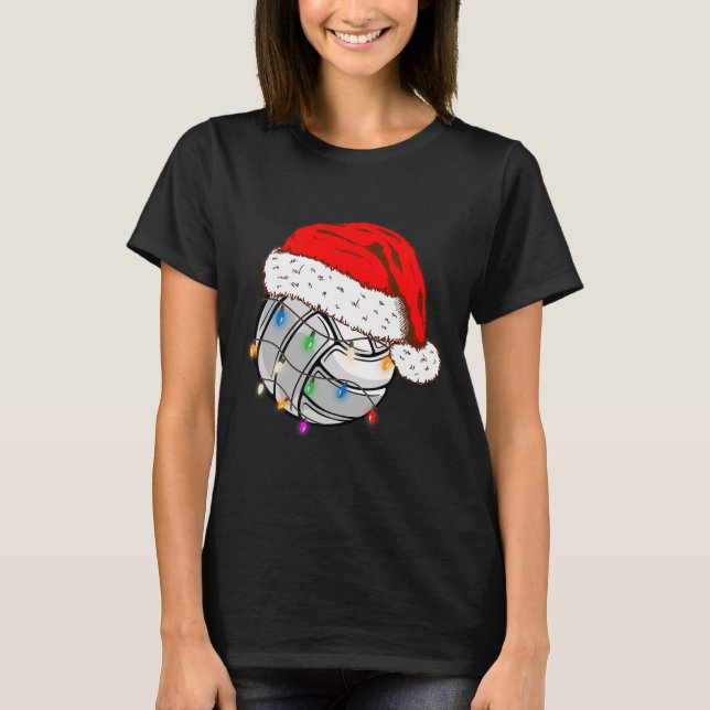 Camiseta Bola de Voleibol Santa Hat Esportes Engraçados Xm (Frente)