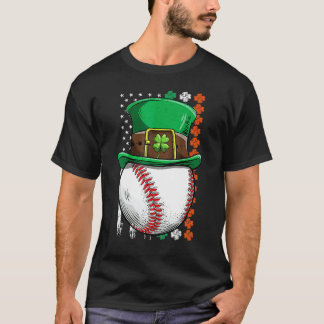 Camiseta Bola do Dia de São Patrício de Beisebol Chapéu de