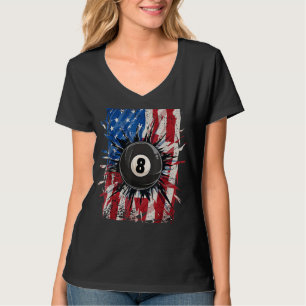 Camiseta Bola do Piscina Snooker Billiards Player 8 EUA