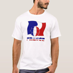 Camiseta Bola e Bandeira do Futebol Francês