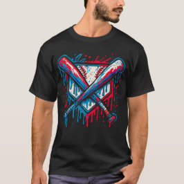 Camiseta Bola e Taco de Beisebol Americano com Grafite de G