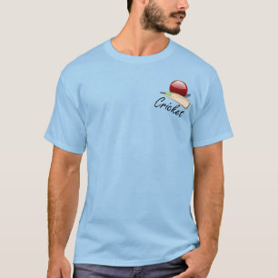 Camiseta Bola e taco de críquete