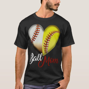 Camiseta Bola Engraçada Mãe design do Coração Presente para