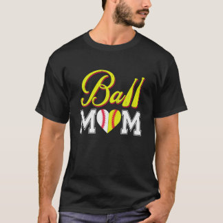 Camiseta Bola Engraçada Mamãe Softball Beisebol Roubado Par