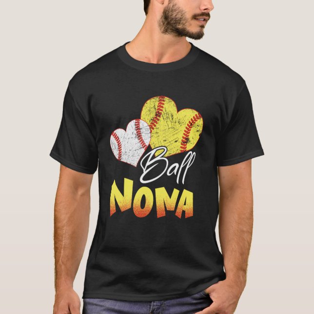 Camiseta Bola Engraçada Nona Softball Beisebol Presente Pul (Frente)