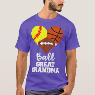 Camiseta Bola Excelente Vovó Cardíaca Funny Softball Basbal