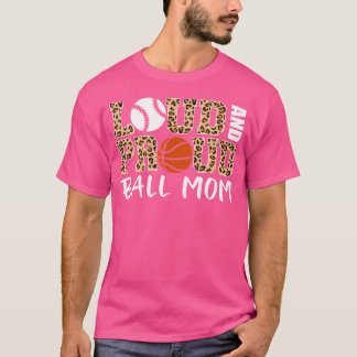 Camiseta Bola Louca E Orgulhosa Mãe Leopard Baseball Basket