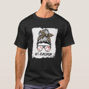 Camiseta Bola T Ball Baseball Mãe Vida Leopardo Mensagem Bu